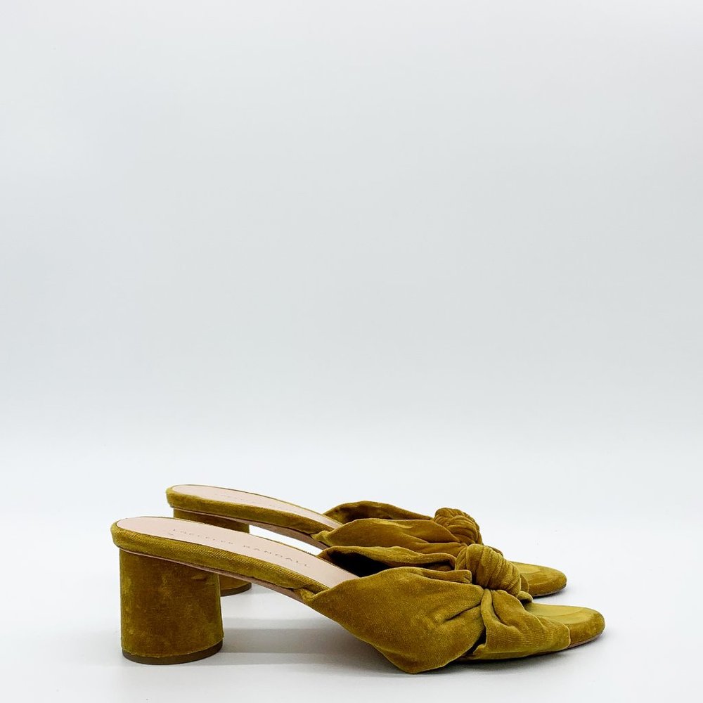 LOEFFLER RANDAL Celeste Mid Heel Knot Velvet Gold - Picture 8 of 8